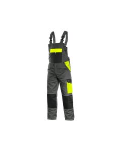 CANIS Radne pantalone na tregere Phoenix Cronos, siva/žuta - 66489-148