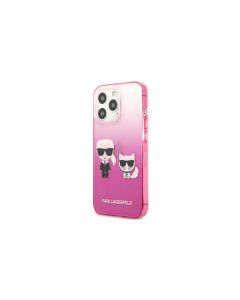 KARL LAGERFELD Futrola za iPhone 13 Pro pink Karl & Choupette Head Gradient - GSM114868