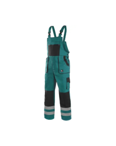 CANIS Radne pantalone na tregere Luxy Bright, zelena/crna - 6677256