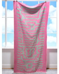 VIKTORIJA Plažni Peškir Pink Maze 83x163 cm - VLK000668-pinkmaze