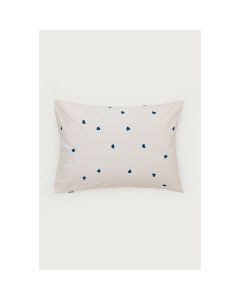 Jastučnica 40x40cm-1399 bež sa plavim srcima