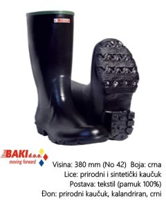 TIGAR Gumene čizme, visoke, crne, br. 39 (70200) - 67015414