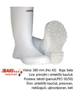 TIGAR Gumene čizme, visoke, bele, br. 42 (71564) - 67060124