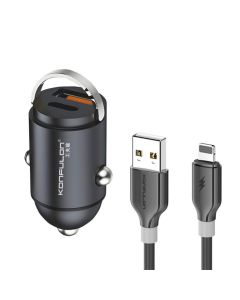 Auto punjac KONFULON C95Q + DC85 QC3.0 20W, PD 20W sa iPhone lightning kablom crni 1m