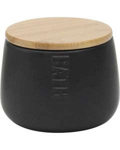 TENDANCE Kutija za vatu Dolomit bath 7.5x10cm, bambus/crna - 6782237