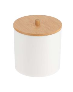 TENDANCE Kutija za vatu Fano 7.5x10 cm, bambus/bela - 6785210