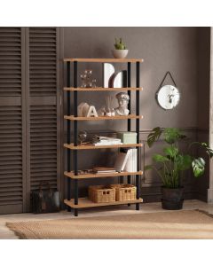 HANAH HOME Polica za knjige Gala, braon/crna - 688DRA1207