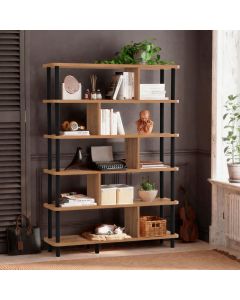 HANAH HOME Polica za knjige Meta, braon/crna - 688DRA1208