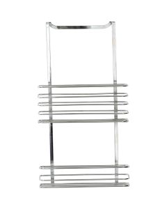 TENDANCE Polica sa dve korpe 9.2x25.7x47cm, hrom - 690899