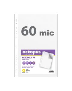 OCTOPUS Fascikla Crystal clear A4 100/1 u 11 rupa 60mic unl-0413 - 69224