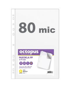 OCTOPUS Fascikla A4 100/1 u 11 rupa 80mic rystal clear unl-0414 - 69226