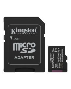 KINGSTON MicroSD 1TB, Canvas Select Plus, Class 10 UHS-I U3 V30 A1, Read up to 150MB/s, w/SD adapter