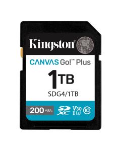 KINGSTON SD Card 1TB, Canvas Go! Plus, SDXC Class10 UHS-1 U3 V30, Read up to 200MB/s, Write up to 160MB/s, for 4K and FullHD video recording