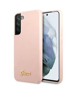 LICENSED GUESS Futrola za Samsung S23 Pink Script Metal Logo - GSM169698