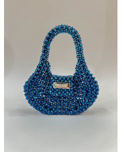 AZIBI Ženska torba od kristalnih perli ROYAL, plava