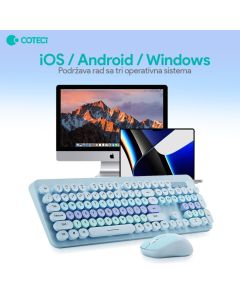 Combo mis i tastatura Coteci OF-054 pink