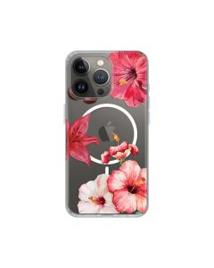 Maska za iPhone 13 Pro 6.1 Hibiscus Print Magsafe - 8021036