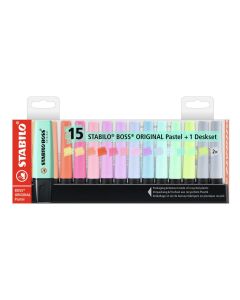 STABILO Tekst markeri Boss orginal Pastel, stoni set 1/15 - 7015-02-5