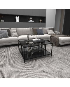 HANAH HOME Klub sto Uranüs, crna/staklo