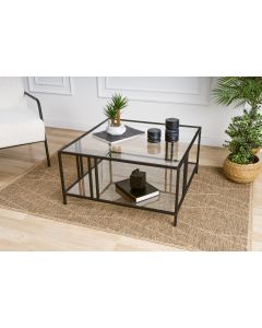 HANAH HOME Klub sto Uranus, crna/staklo - 706CLN1133