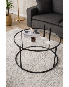 HANAH HOME Klub sto Berlin, crna/staklo - 706CLN1135