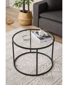 HANAH HOME Klub sto Berlin, crna/staklo - 706CLN1137