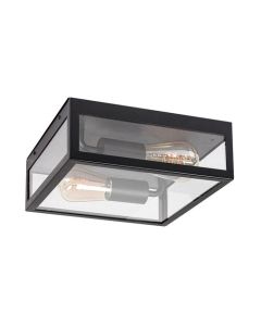 Rabalux Spoljna plafonska rasveta Zaton E27 2x MAX 60W mat crno (7070) - 7070-1