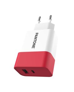 PANTONE Kućni punjač 20W, crvena - PT-PDAC02R1