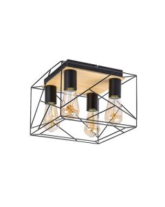 Rabalux Plafonjera Boire E27 4x MAX 40W crna (71024) - 71024-1
