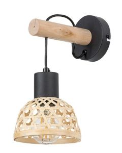 Rabalux Zidna lampa Rattan E27 1x MAX 15W crna (71025) - 71025