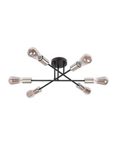 Rabalux Plafonjera Branwen E27 6x MAX 25W mat crno (71026) - 71026-1