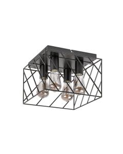 Rabalux Plafonjera Boroo E27 4x MAX 25W mat crno (71027) - 71027