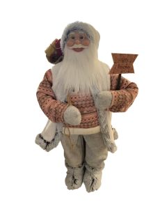 PANGRAF Novogodišnja figura Deda Mraz 100cm SZO20100, roze/siva