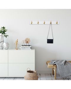 HANAH HOME Čiviluk ASK-005, bela/zlatna