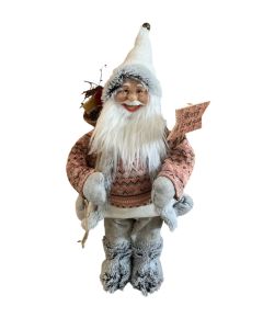 PANGRAF Novogodišnja figura Deda Mraz 70cm SZO2070, roze/siva