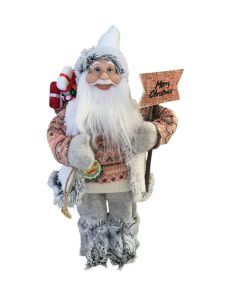 PANGRAF Novogodišnja figura Deda Mraz 50cm SZO2050, roze/siva