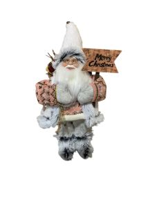 PANGRAF Novogodišnja figura Deda Mraz 35cm SZO2035, roze/siva