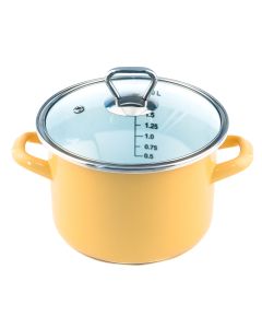 FACKELMANN Lonac sa staklenim poklopcem 16cm/ 2L, emajliran - 7161728