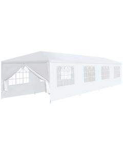 Paviljon Tenda 9x3m Bela Sa Stranicama - 720-1-1-1