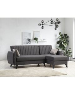 ATELIER DEL SOFA Ugaona garnitura Alkon, tamno siva