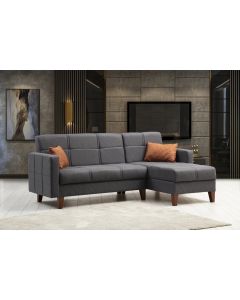 ATELIER DEL SOFA Ugaona garnitura Polya, tamno siva