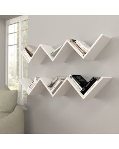 HANAH HOME Zidna polica Zig Zag, bela - 731WAT1664