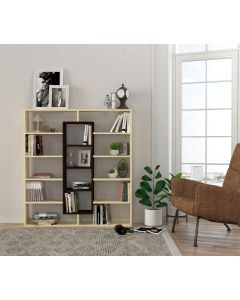 HANAH HOME Polica za knjige Ample, tamnobraon/bela