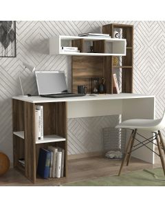 HANAH HOME Radni sto sa policama Coral, bela/braon