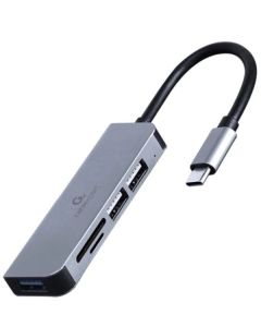 GEMBIRD USB Type-C 3-port USB hub (USB3.1 + USB 2.0) with Card Reader