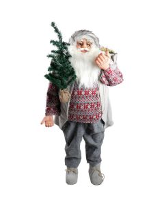 FESTA Novogodišnja figura Deko Deda Mraz, siva, 150cm - 740873