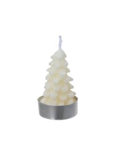 DEKOR DOM Novogodišnja parafinska sveća 9cm Jelka 740972, bela - 043391