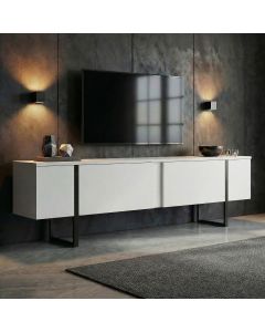 NORDURE TV komoda Onera, bela/crna