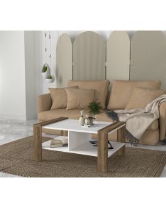 HANAH HOME Klub sto Erica, bela/braon - 756FRN2811