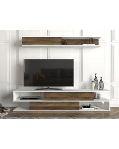 HANAH HOME TV komoda Manyetik, bela/braon - 756FRN3039